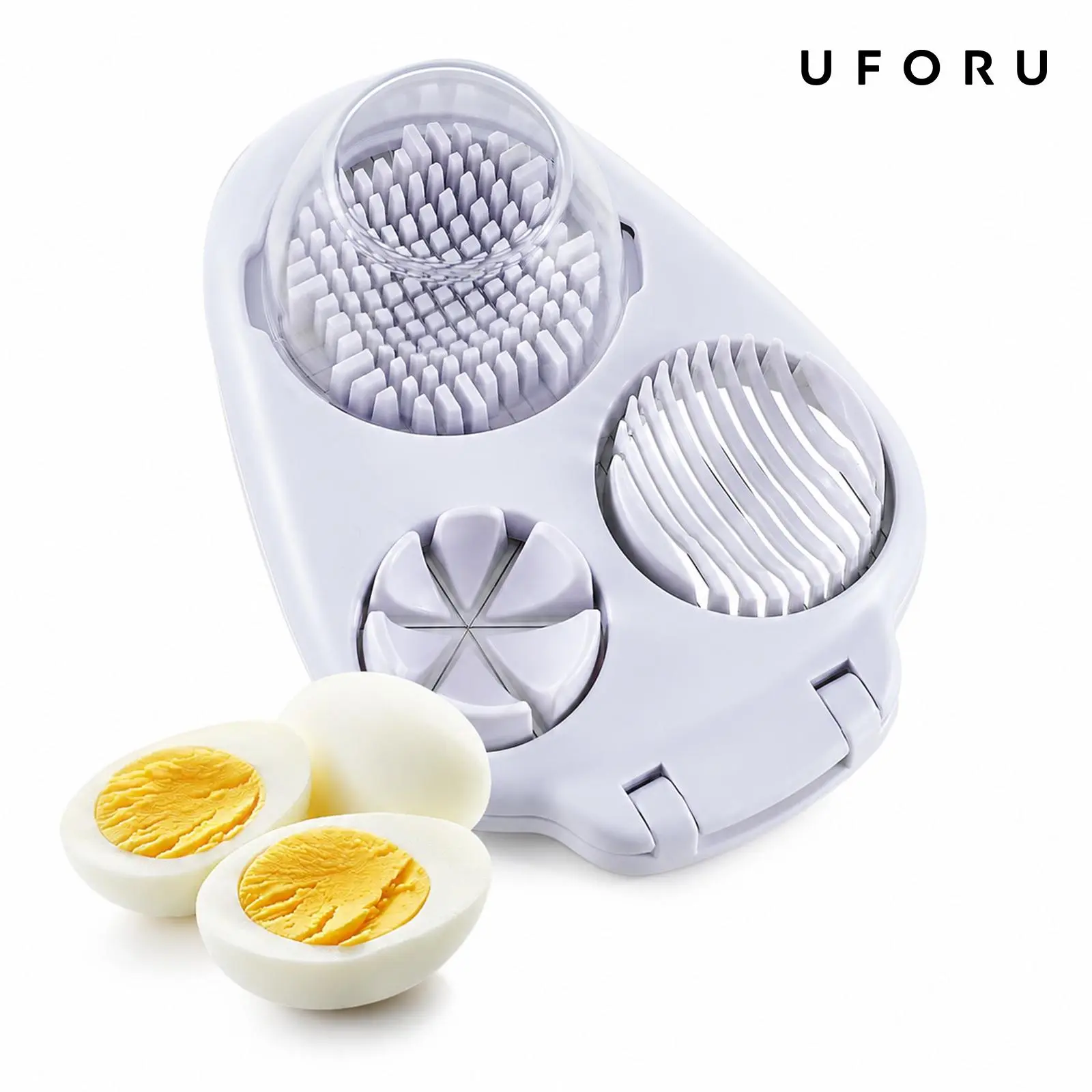 3-in-1 multifunctional egg cutter, stainless steel slicing tool that can cut boiled eggs, salted duck eggs, strawberries, and various soft fruits; a simple egg divider for salad preparation and bento lunch boxes #MidYearMegaSale