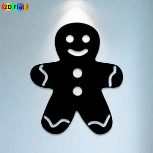 1pc Gingerbread Man Metal Wall Art Gingerbread Man Statue Mural, Ideal Gift for Christmas, New Year, Gingerbread Man Metal Wall Decor Wall Sculptures, Perfect for Home Wall & Garden Fence, Festive Decor Enthusiasts