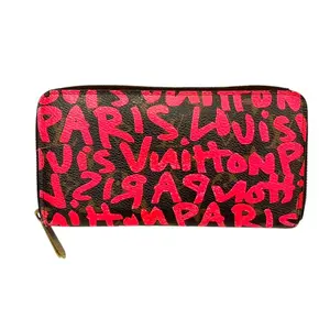 Pre-owned Louis Vuitton Canvas Small Leather Goods Monogram Graffiti Long Wallet