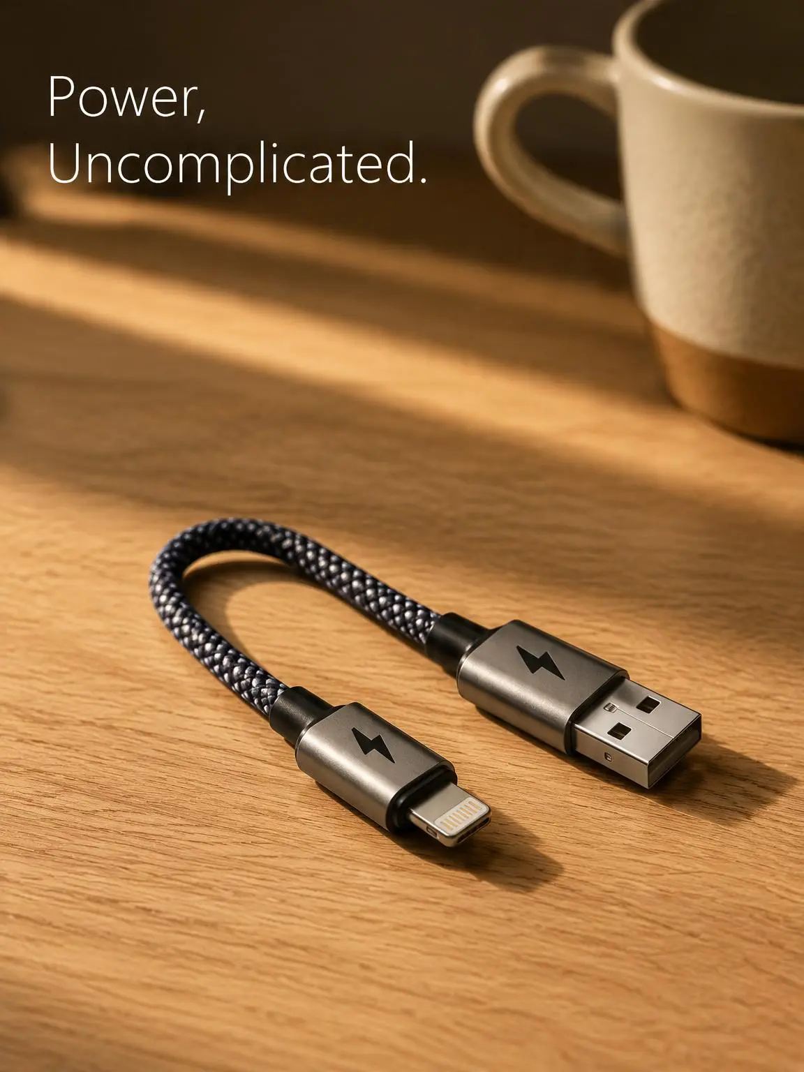 Kaxoe 30W PD Fast Charging Magnetic Braided Cable - USB-A to Lightning, 0.2M Short Cable, Compatible with iPhone 6-14 Plus Pro Max, Ideal for Power Bank, Home Use
