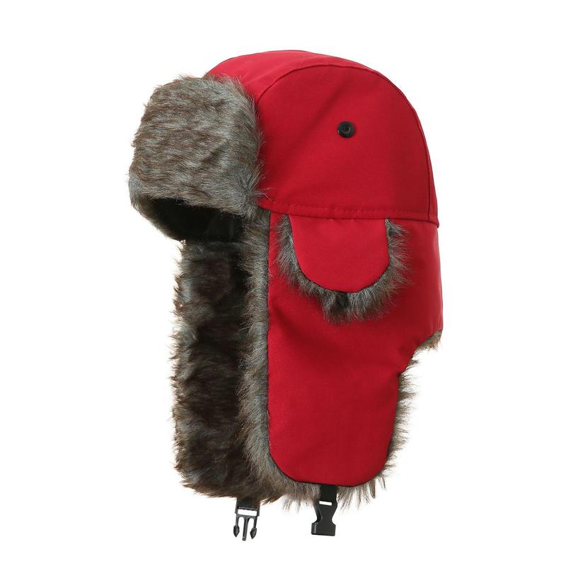 Heavy Duty Trapper Hat with Ear Flaps - Windproof Winter Hat for Men Women, Faux Fur Lined Ski Snow Hat for Hiking/Commute