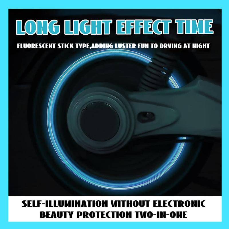 Tire Valve Cap Set, 8PCS Fluorescent Glow in The Dark Air Caps Cover, Universal Bicycle Stem Covers, Waterproof Luminous Car Tire Valve Caps