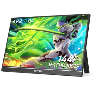 ARZOPA 16.1“ 144Hz Portable Gaming Monitor 100% sRGB 1080P FHD Portable Monitor with HDR, Ultra Slim, Eye Care, External Second Screen for Laptop, PC, PS5, Mac, Xbox, Switch