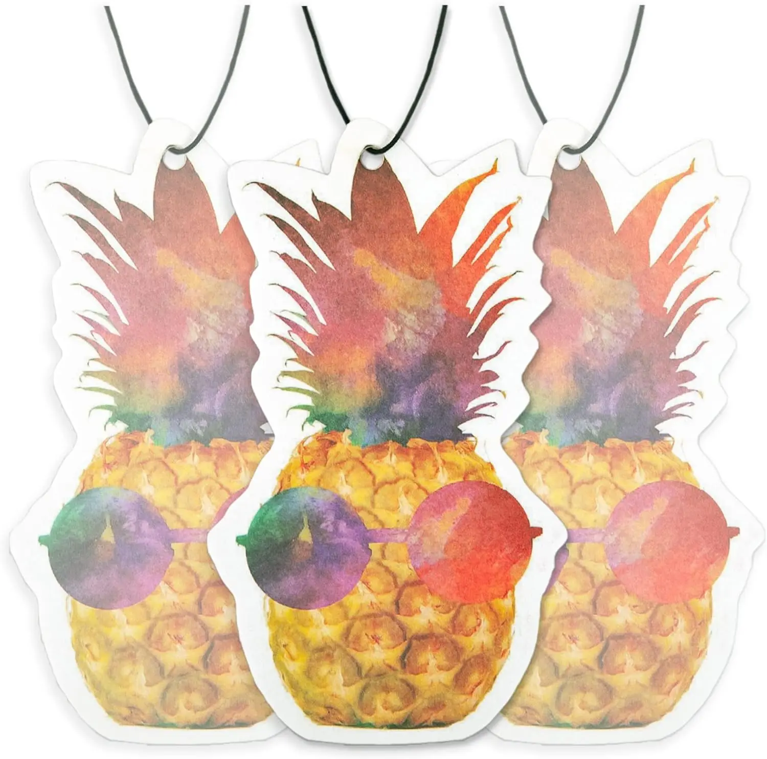 4-Pack Cute Funny Aesthetic Pineapple Car Air Fresheners, Eco-Friendly Tropical Fruit-Scented Premium Oil Accessory, for Car Interior & Entryway