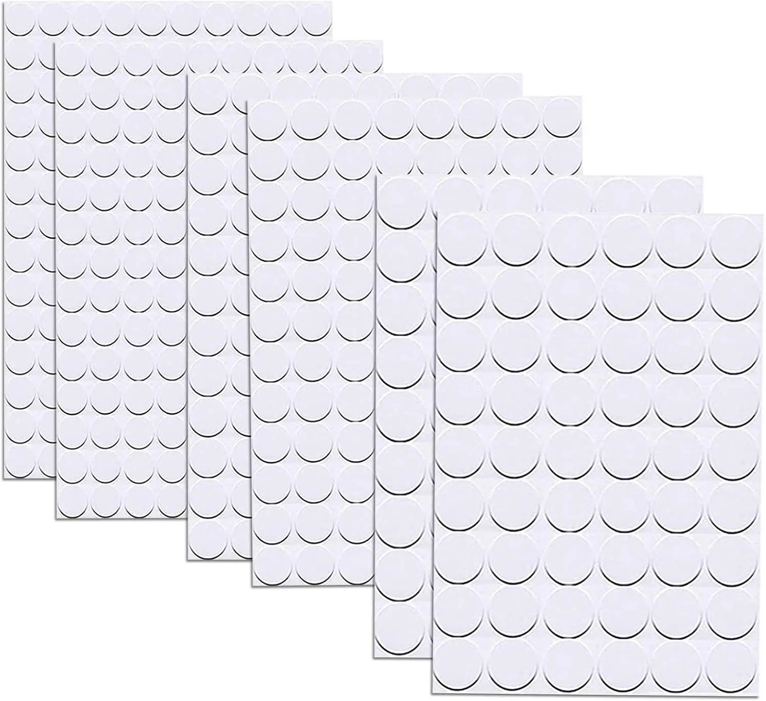 580 Pcs Self-Adhesive Screw Hole Stickers, 6-Table Self-Adhesive Screw Covers Caps Dustproof Sticker 12mm, 15mm, 21mm White