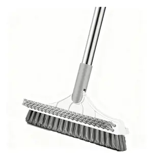 Magic Brush Three-In-One Floor Cleaner, Long Handle Grout Scraper Hard Brush, 180° Rotating Detachable Head, Cleaning Tool, Household Cleaning Tool