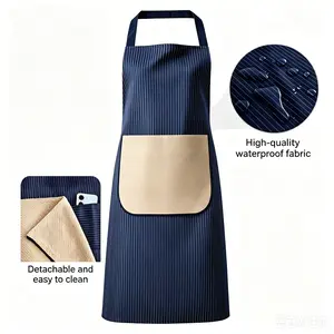Kitchen apron with a Built-in Hand Towel unisex, strapless design for easy wearing and removal, with storage pockets, made of three-layer composite fabric, a great cooking helper for the whole family.