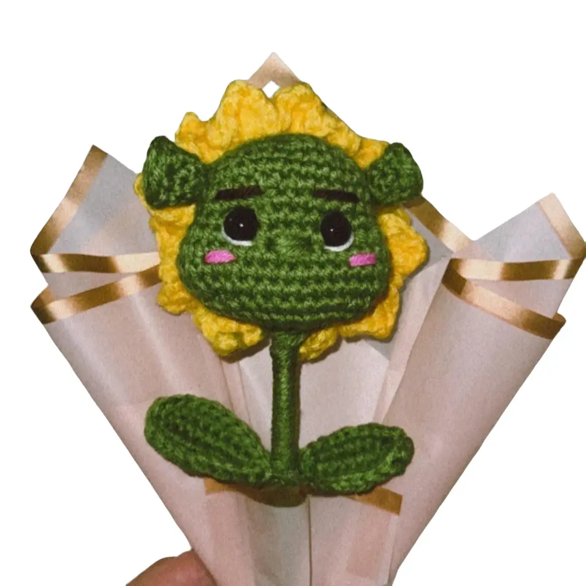 Handmade Shrek Crochet Flower - Perfect for Home Decor