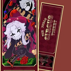 Pierrot Bookmark  - The Freak Circus Fan Art, Tearable Comic Ticket Design