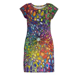 Radiant rainbow T-shirt dress up to size 4XL