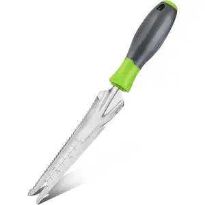 Hand Weeder Puller, 5-in-1 Stainless Steel Garden Trowel with Soft Handle, Gardening Weeding Tool for Easy Weeder Removal, Planting, Weeding, Flower & Vegetable Care in Garden Lawn Yard
