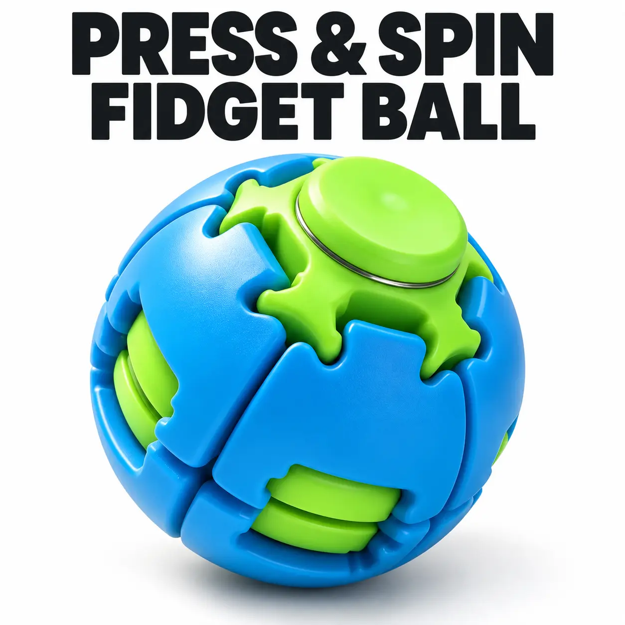 Press & Spin Fidget Ball, Push Button Finger Spinner, Portable Sensory Toy, Desk Fidget, Birthday Gift & Party Favor, 1 Piece