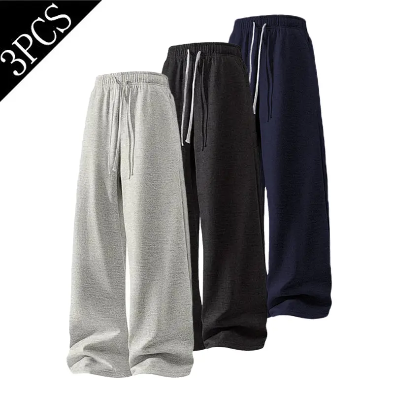Combo Pack of Harbour Style Sweatpants, Men's New Casual Favourite! Hanging straight and cylindrical, loose and comfortable, suitable for both sports and leisure, slimming and versatile straight-leg pants