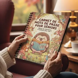 French Password Finishing Notebook - Spiral Binding Password Manual with French Cover, Portable Password Manager for Adults and Seniors, Secure Notebook for Online Accounts, Credit Cards, Home Office and Travel