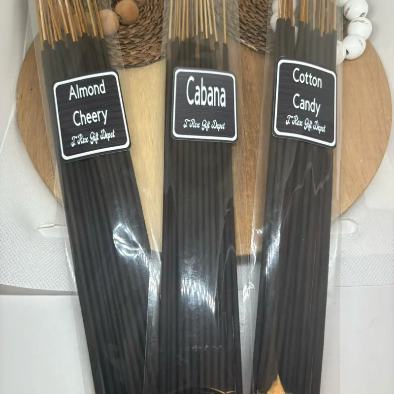 T Rex Gift Depot Hand Dipped Incense Sticks Long Burning Almond Cherry Cabana Cotton Candy Fragrances