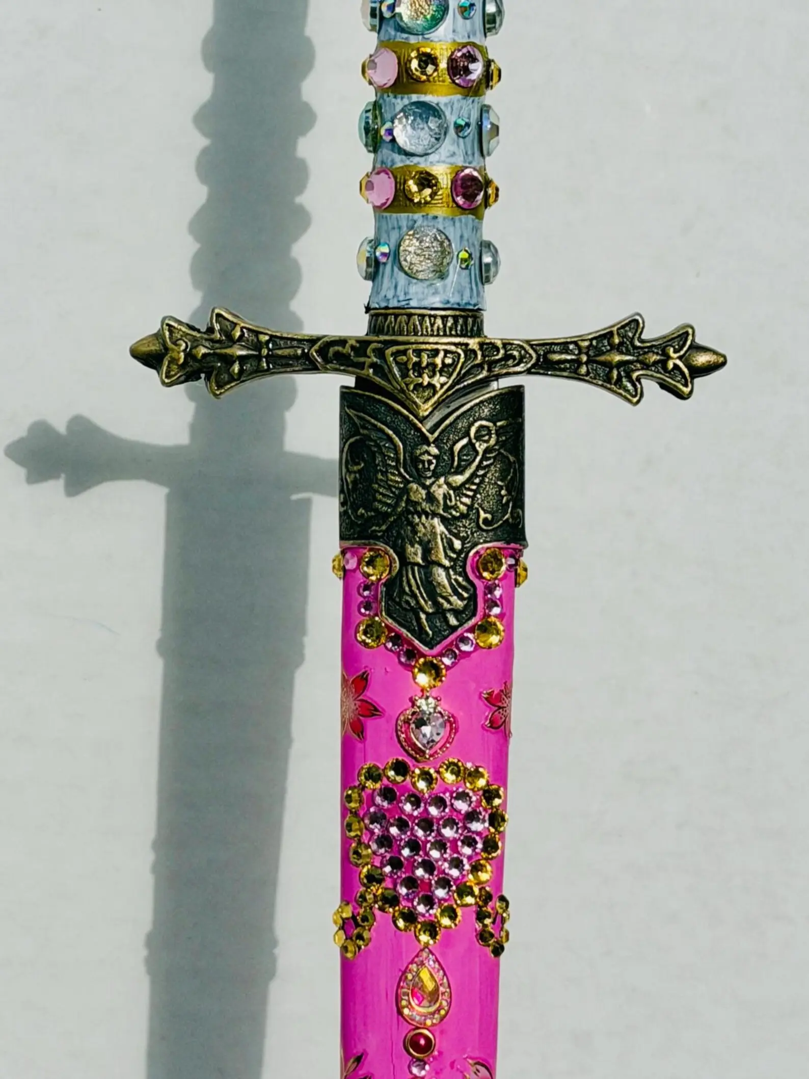 Erzulie Freda Ritual Dagger 14 Inch Pink Ceremonial Athame Haitian Vodou Altar Decor