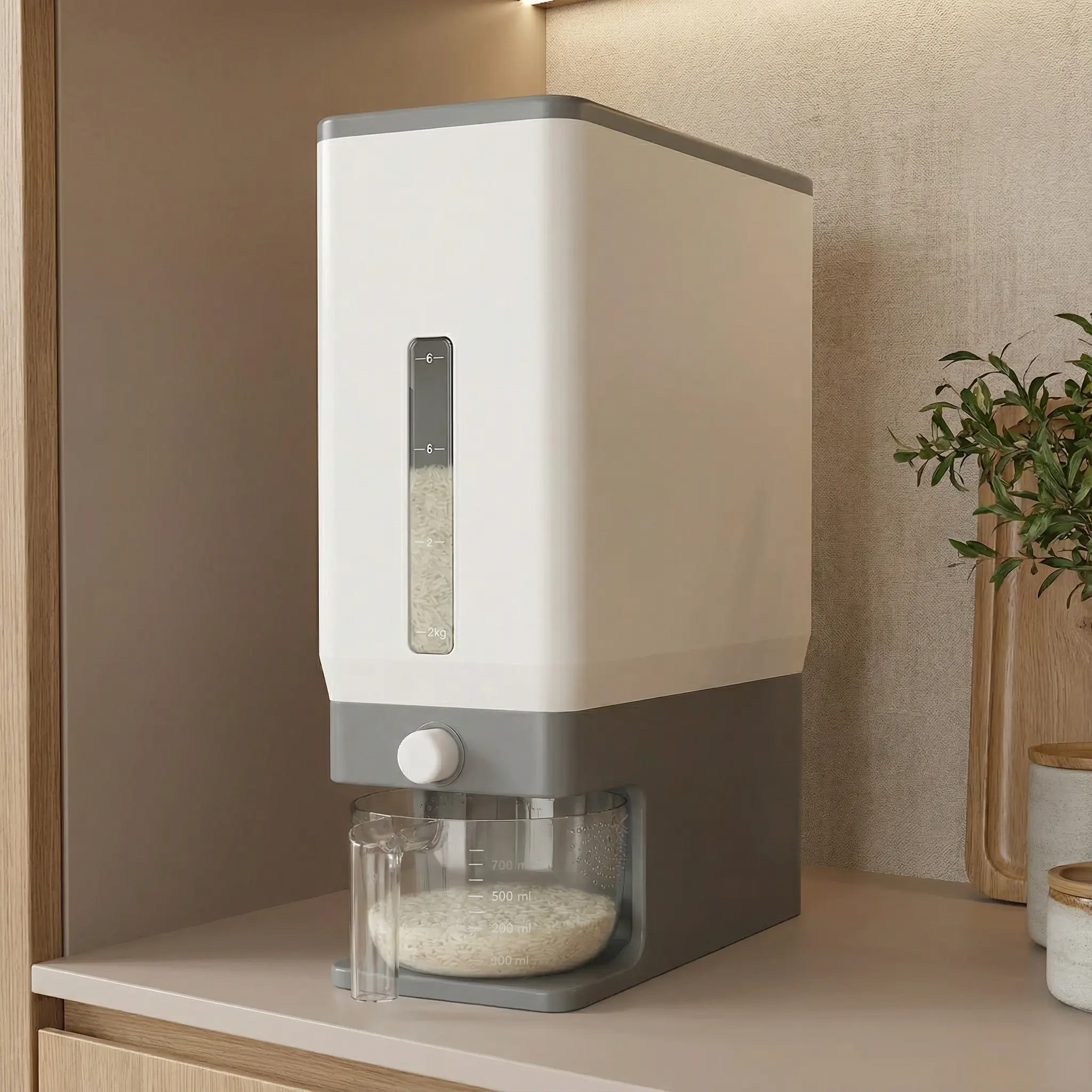 Lifewit Rice Container, Airtight Dispenser with Visible Barrel, Moisture Proof Storage for Grains, Flour, Soybean, Dry Food BPA-Free Utensils summerwins