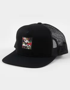RVCA VA ATW  Mens Print Trucker Hat, Black & Black