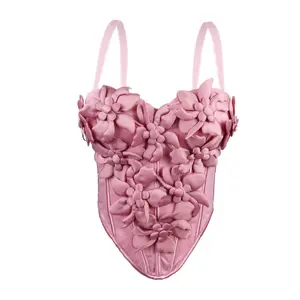 2025 New 3D Floral Corset Bralette  Sexy Fishbone Bustier Top, Pure-Depravity Style Slim Fit Camisole