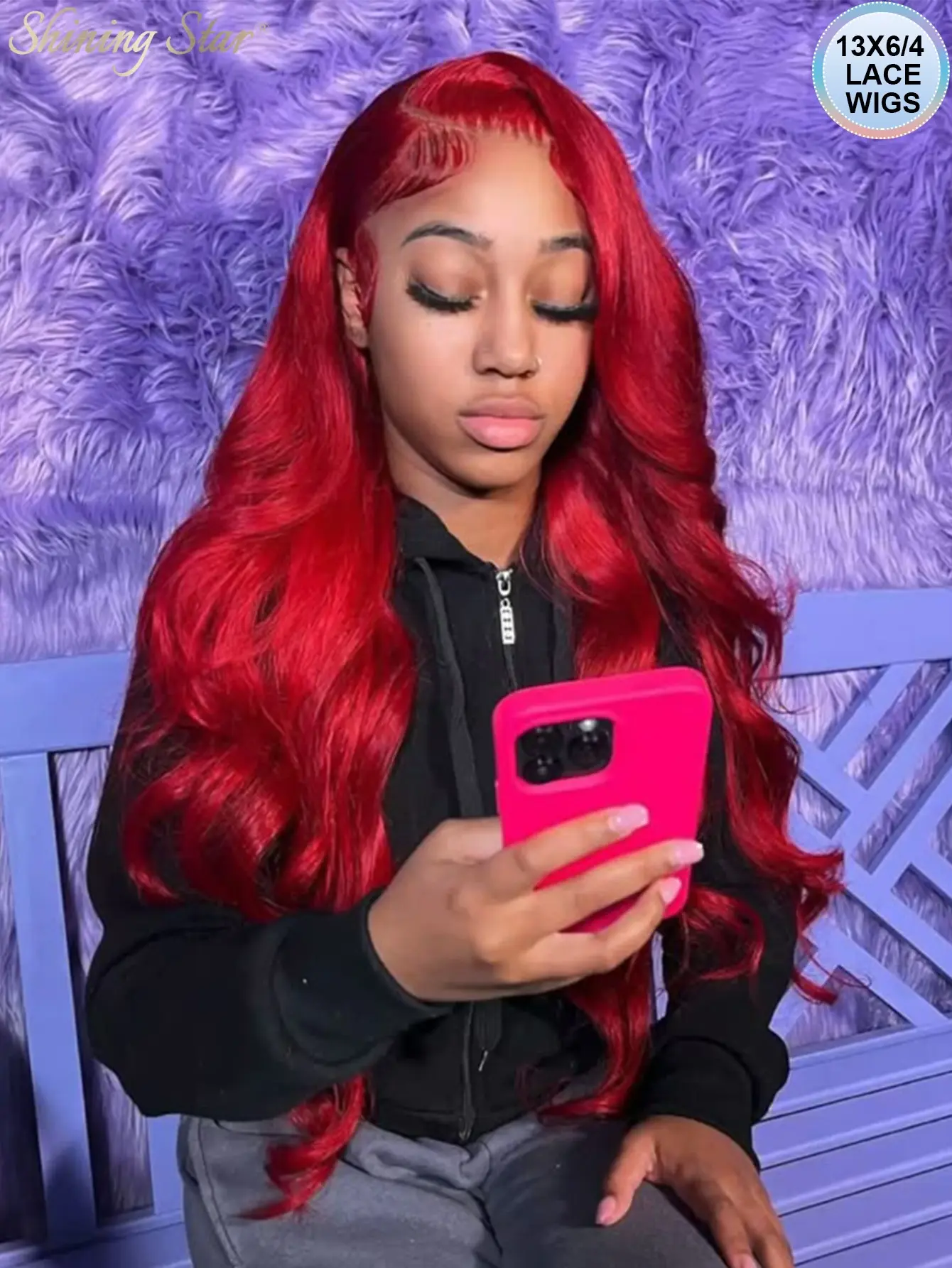 【Blend】Colored Hot Red Body Wave Human Hair Wigs Long 34 Inches Burgundy 99J Lace Front Wig 13X4 13X6 Hd Lace Frontal Wig Pre Plucked Glueless Wigs 9X6 Wear Go Lace Front Wigs