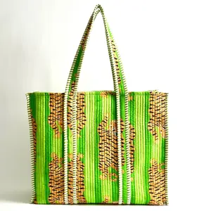 Large Neon Green Tiger Tote Bag