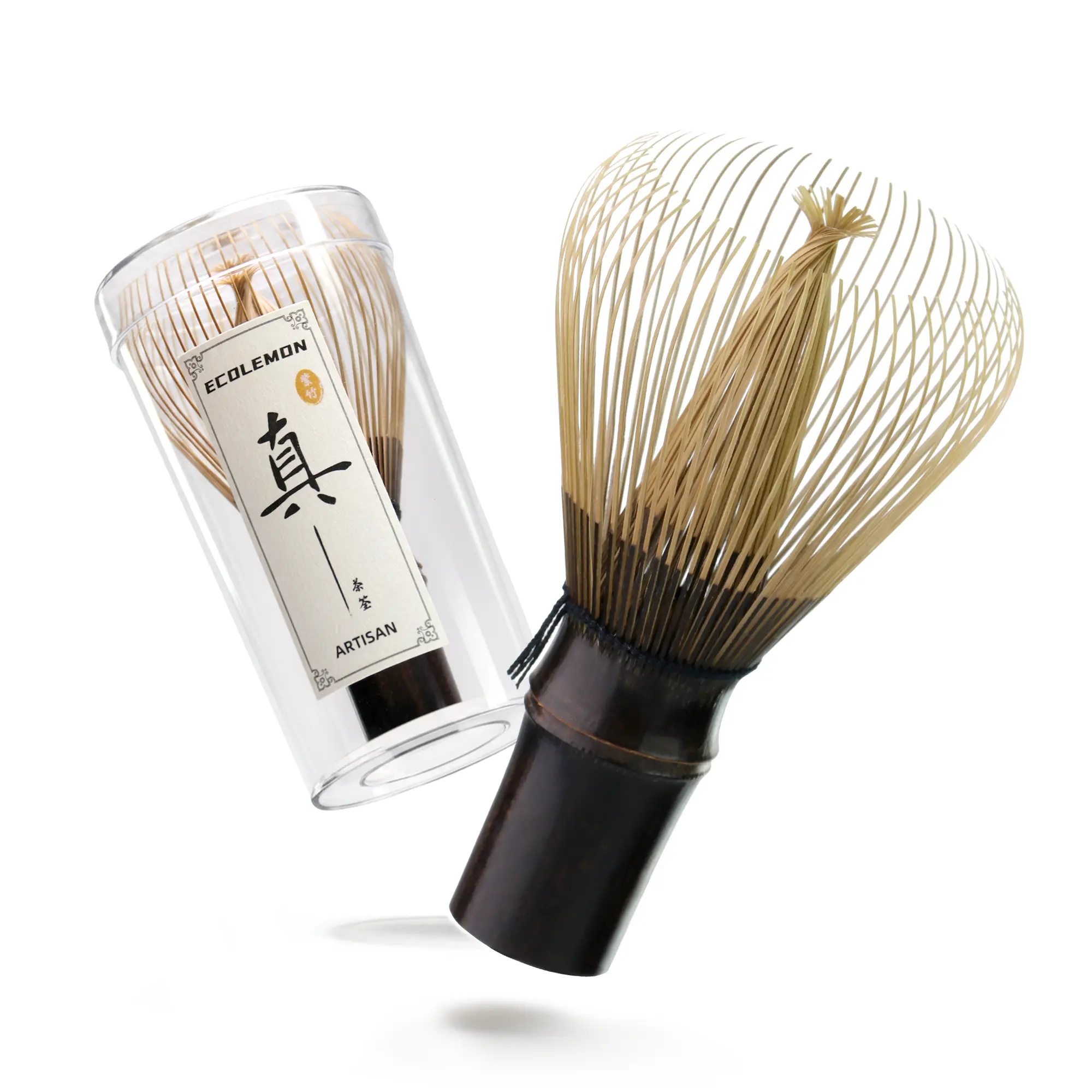Handcrafted Kurotake Shin Chasen Matcha Whisk (1-Piece), Matcha Wisk for Ceremonial Grade Matcha Powder, Dark Bamboo Whisk, Artisan Made Ceremonial-Grade Macha Whisks