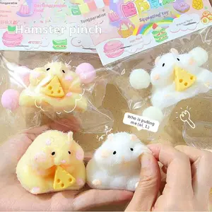 Cute Taba Squishy Hamster Squeeze Toy Cartoon Fidgets Toy Funny Plush Pinch Decompression Toy Stress Relief For Kids Adults Gift
