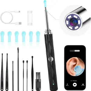 Portable Earwax Removal Kit, 1 Box Ear Cleaning Kit with Camera & LED Light, Earwax Removal Tool for iPhone & Android Phone, Earwax Remover