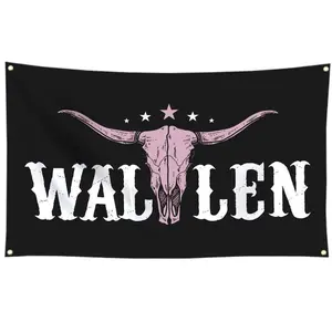 Wallen Flag 3x5FT Western Pink Bull Skull Flag American Flag Funny Man Cave Wall Wallen Flag for Indoor Outdoor Bedroom College Dorm Wall Decor Pink Banner Tapestry Giftsvalentine's wall decor flags
