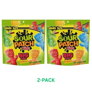 SOUR PATCH KIDS Big Kids Soft & Chewy Candy, Share Size, 12 oz (Pack of 2)