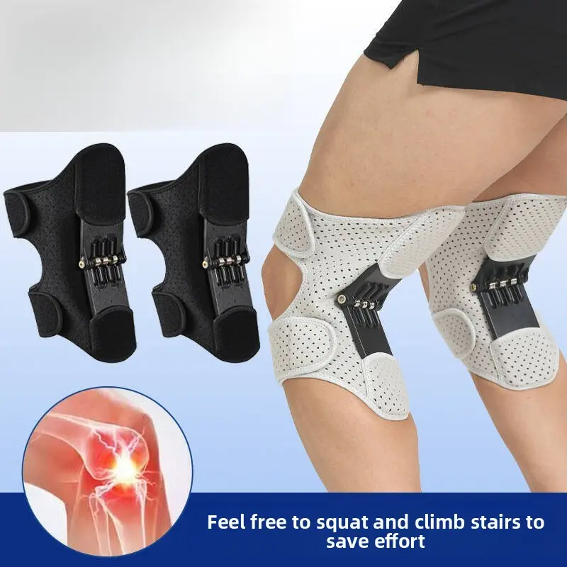 Adjustable Sports Knee Brace - Knee Saver Padded Gear with Dual Stabilizer, Spring-Loaded Hinges, Patellar Gel Pad, Breathable Compression, Velcro Sleeve, Targets Kneecap Stability, Prevents Hyperextension for Athletes & Rehab, Padded Knee