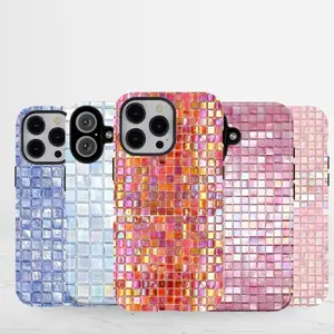 Iridescent Mosaic Tile Phone Case, 2D pictures durable Phone Cover For iPhone And Samsung