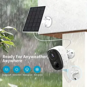2024 HEIYOUCAM 1 Set Solar Battery Security Camera Wireless Outdoor, 2K 3MP Night Vision With Spotlight, Wire-Free Battery Solar Powered, Human Detection, With Solar Panel, PIR Human Detectight Solar Cameras For Home Security