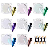 8 Colors Mermaid Sheen Chrome Nail Powder Set