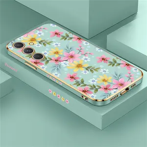 Floral Pattern Soft Silicone Shockproof  Case For A55 A54 A35 A25 A24 A53 A52 A34 A33 A32 A73 A72 Protective Back Cover	  Phone accessories