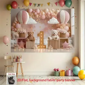 Diamond Sweet 16th Birthday Backdrop Banner, Balloon Sign, Polyester Material, Party Decor, Indoor Outdoor, Gift Idea