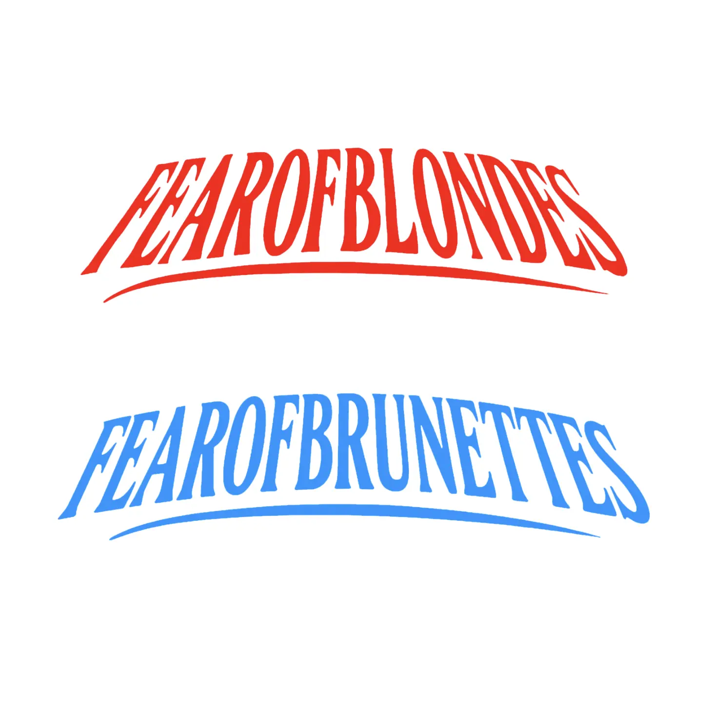 Fear of Blondes and Fear of Brunettes Decal Windshield Banner