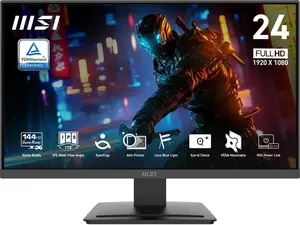 MSI PRO MP243L E14 24in IPS Monitor, 1920x1080 FHD 144Hz Adaptive-Sync HDR Ready, HDMI/VGA Ports, Black Monitor for Gaming and Office Use