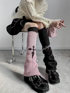 Women's Y2K Punk Style Leg Warmers Socks, Thick Kint Knitted Fabric, Fitted Plain Design, All Season Wearable, Comfortable & Stylish Accessories