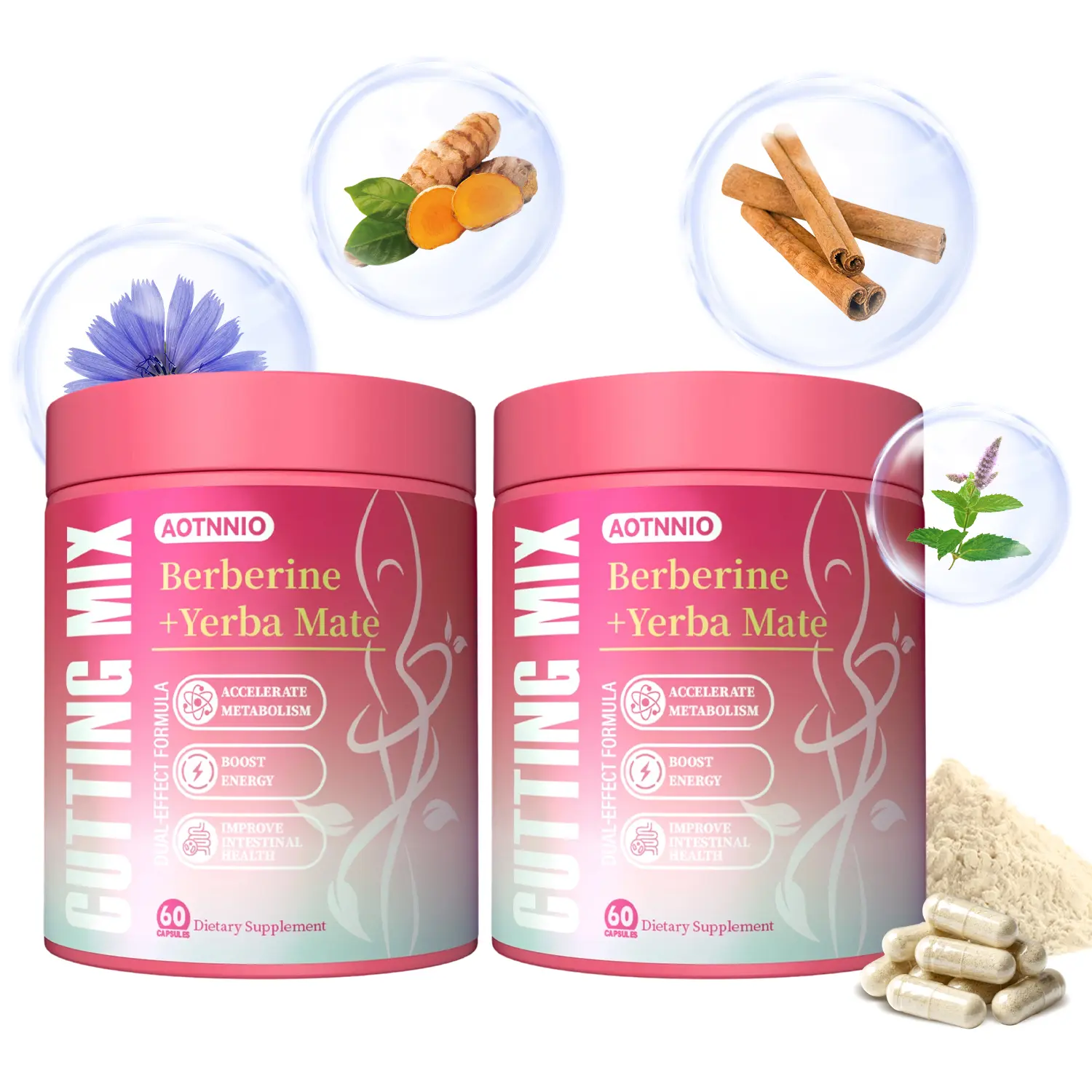 Cutting Fitness Supplement 60 Capsules  | Berberine, 5-HTP, Chromium, Yerba Mate & Magnesium | Gut Health & Daily Fitness Support | For Men and Women