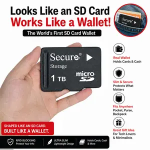 SD Card Wallet - Ultra-Slim Memory Card Design Wallet for 2 Cards