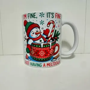 Having A Meltdown Snowman Ceramic Mug – 11oz