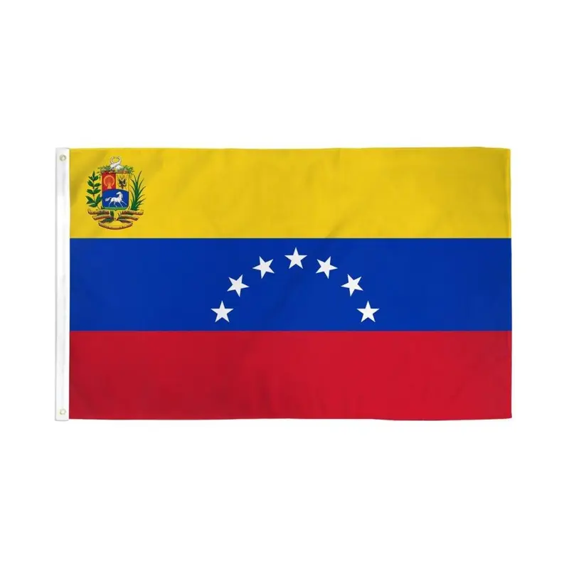 Venezuela Bold Print Backdrop Banner Festive Flags, 3x5ft Polyester Double-Stitched All-Over Printing, Metal Grommets Included for Hanging, Party Decor for Engagement & Birthday