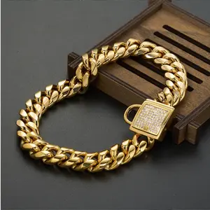 Cuban link Gold Chain Dog Collar