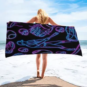 Trendy neon baseball-print beach towel—soft and breathable, perfect for the beach, picnics, and outdoor adventures. The ideal gift for baseball fans, perfect for Valentine’s Day and back-to-school season.