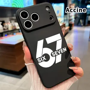 Number Six Seven Phone Case for iphone 17 Pro Max 16 Plus 15 14 13 12 11 XR Air E Matte Liquid Silicone Anti-Slip Pocket-Friendly Cellphone Softcase for Boy