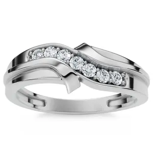Platinum 1/4ct Diamond Mens Wedding Ring