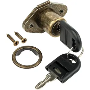 Desk Drawer Lock with Key - Secure Replacement Cabinet Lock for Dresser, Filing Cabinets & Office Furniture - Keyed Locks for Desk Cabinets & Drawers
