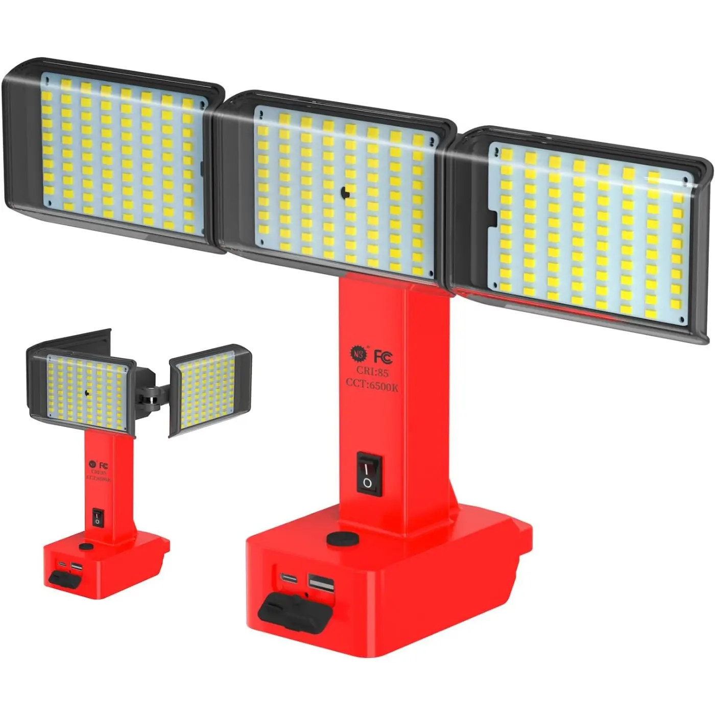 78W High-Powered Extra Bright Hanging Work Light, 7800LM High Lumen LED Foldable Multi-Panel Portable Floodlight, 360° Rotatable, Type-C USB Charging, Compatible with Dewalt 20V/18V & Milwaukee M18 Batteries#tiktokshopsummersale