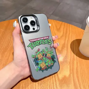 Cartoon Cute T-Teenage Mutant Ninjaes Turtles phone case FUNDA for iPhone 12 11 13 14 15 16 17 Max Pro Plus Mini Electroplated